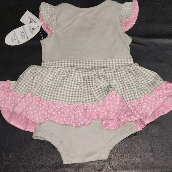 NWT Disney Parks Girls Walt Disney World Pink Gray Minnie Mouse Dress 3 Months - Picture 2 of 3
